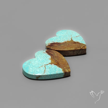 Number 8 Mines Turquoise Hearts Pair