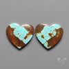Number 8 Mines Turquoise Hearts Pair
