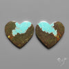 Number 8 Mines Turquoise Hearts Pair