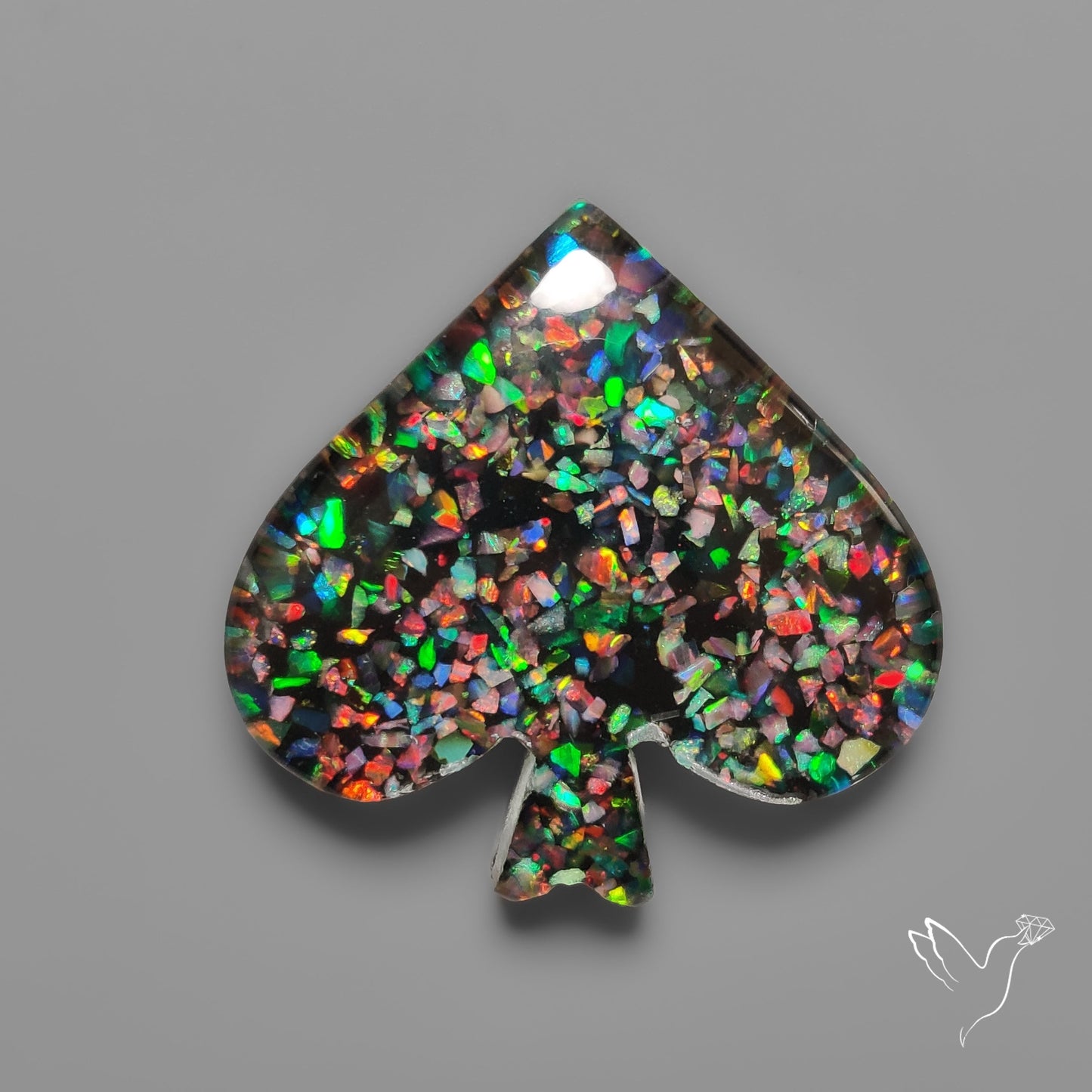 Crushed Opal Inlay in Quartz Doublet