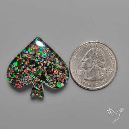 Crushed Opal Inlay in Quartz Doublet