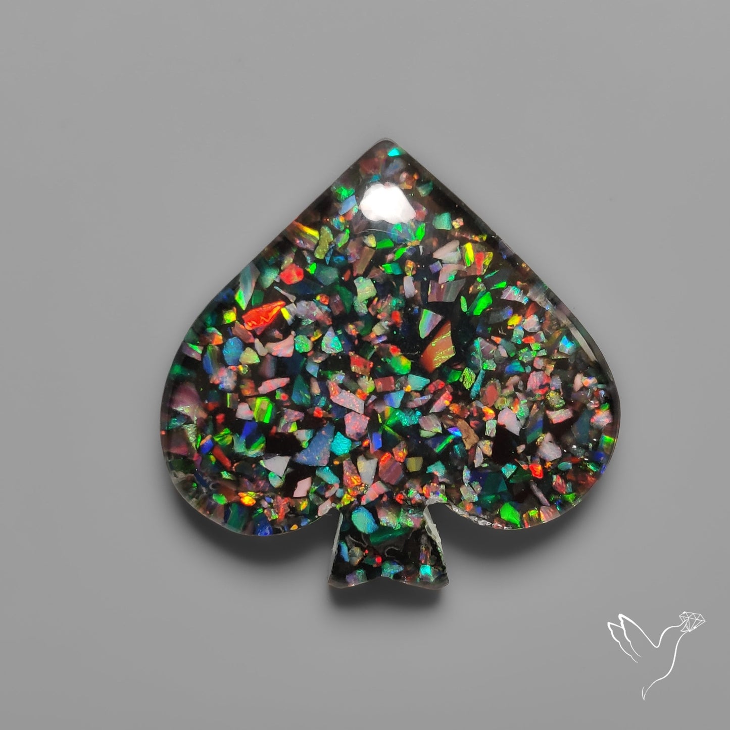 Crushed Opal Inlay in Quartz Doublet