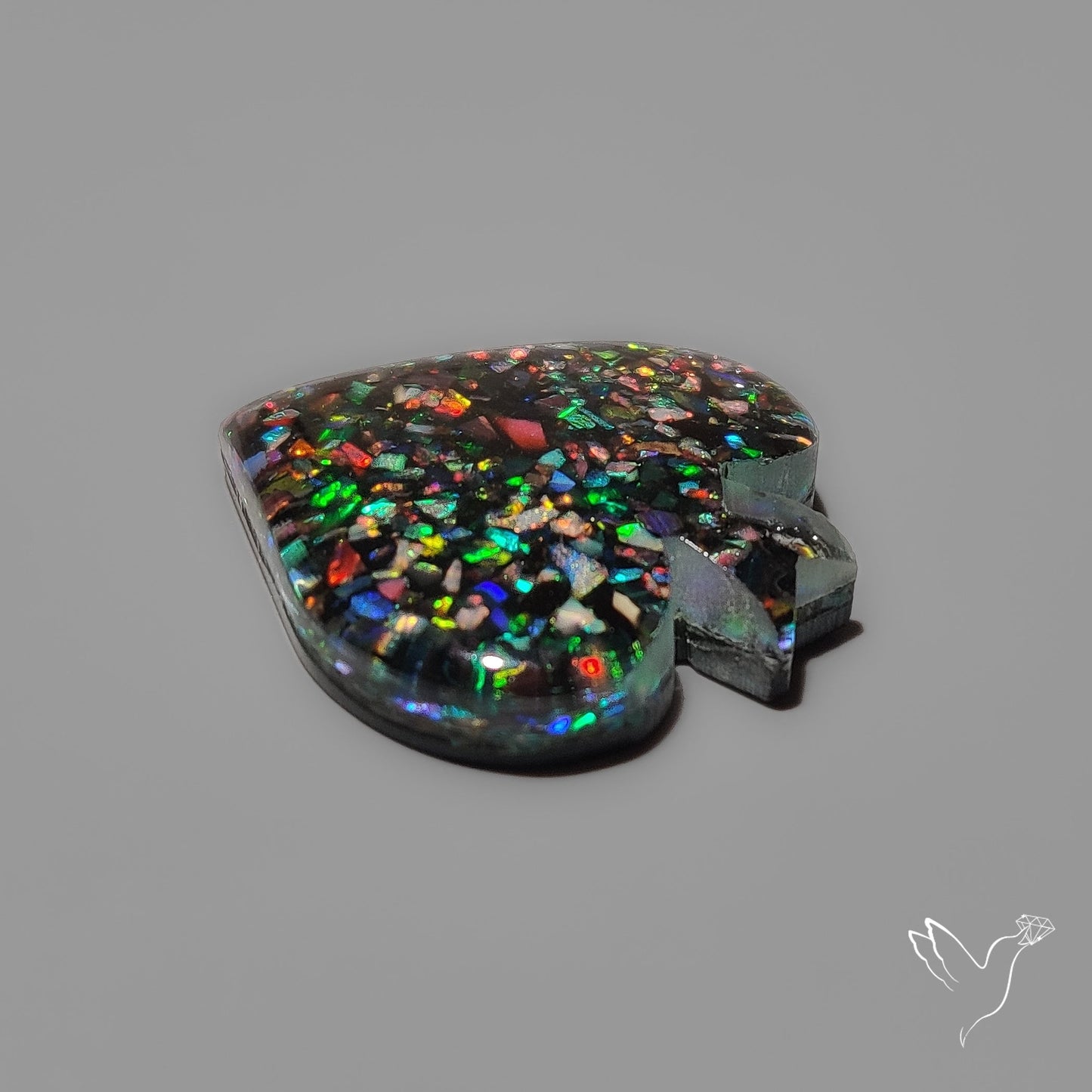 Crushed Opal Inlay in Quartz Doublet