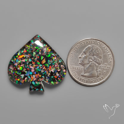 Crushed Opal Inlay in Quartz Doublet