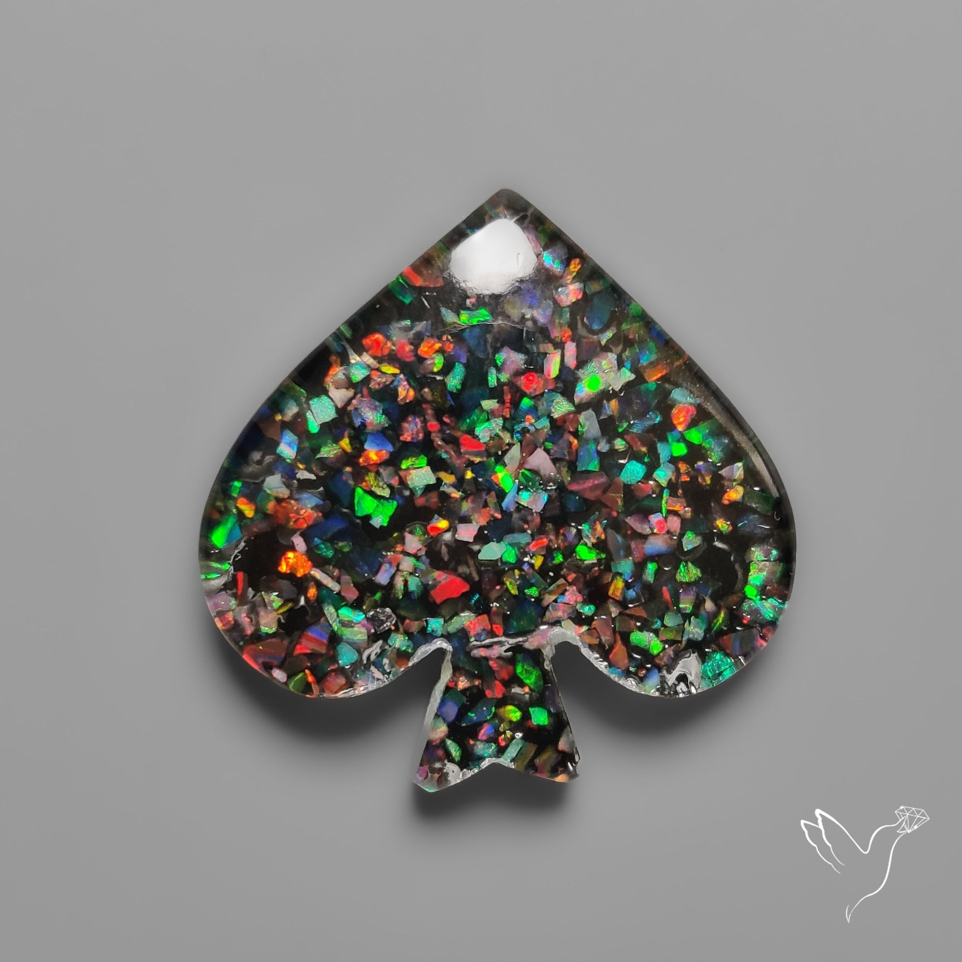Crushed Opal Inlay in Quartz Doublet