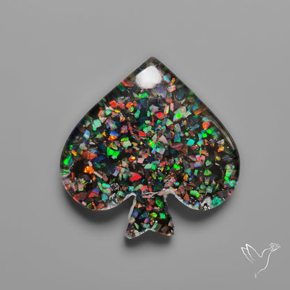 Crushed Opal Inlay in Quartz Doublet