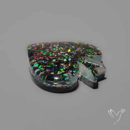Crushed Opal Inlay in Quartz Doublet