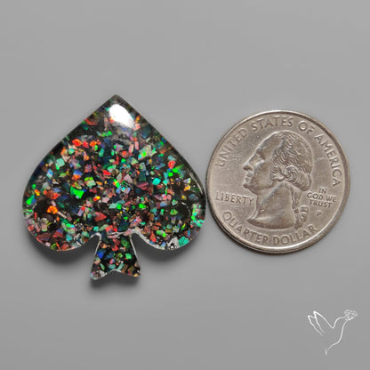 Crushed Opal Inlay in Quartz Doublet