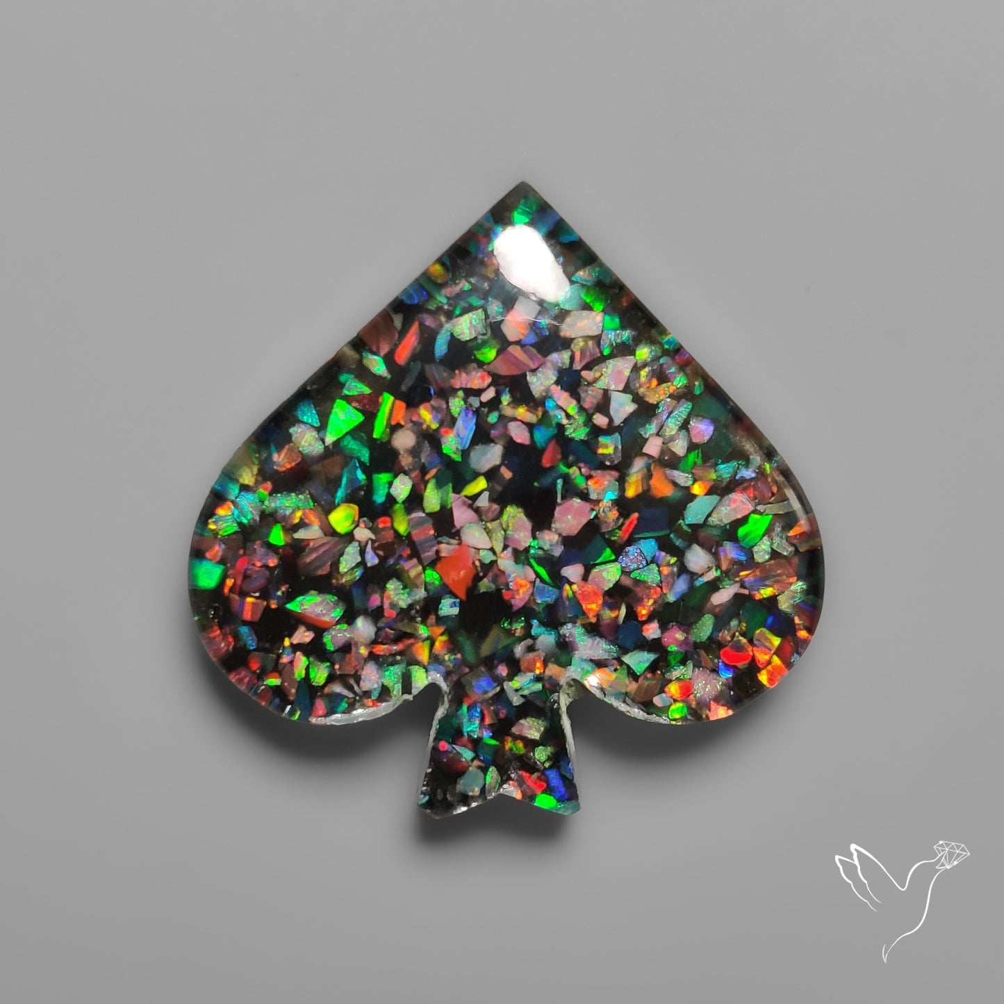 Crushed Opal Inlay in Quartz Doublet