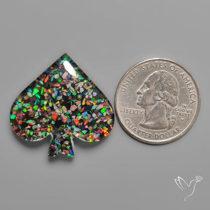 Crushed Opal Inlay in Quartz Doublet