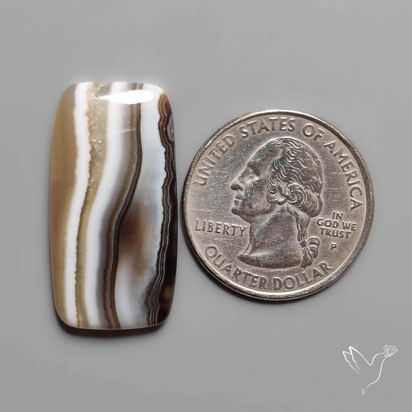 Tuxedo Banded Agate Cabochon