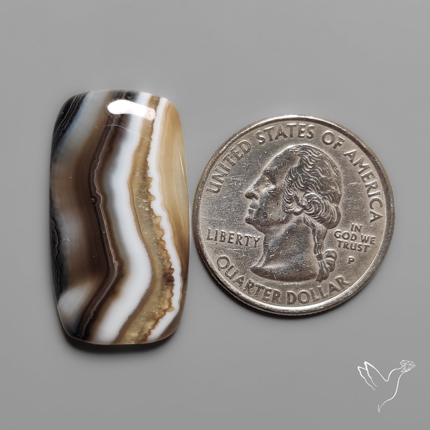 Tuxedo Banded Agate Cabochon