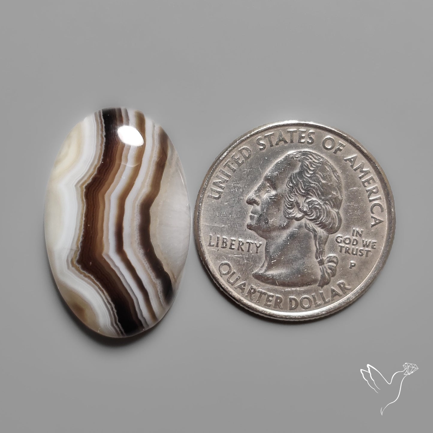 Tuxedo Banded Agate Cabochon
