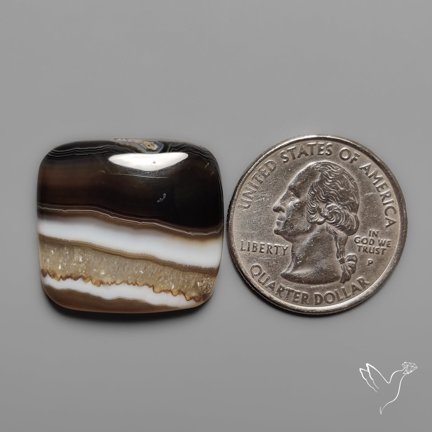 Tuxedo Banded Agate Cabochon