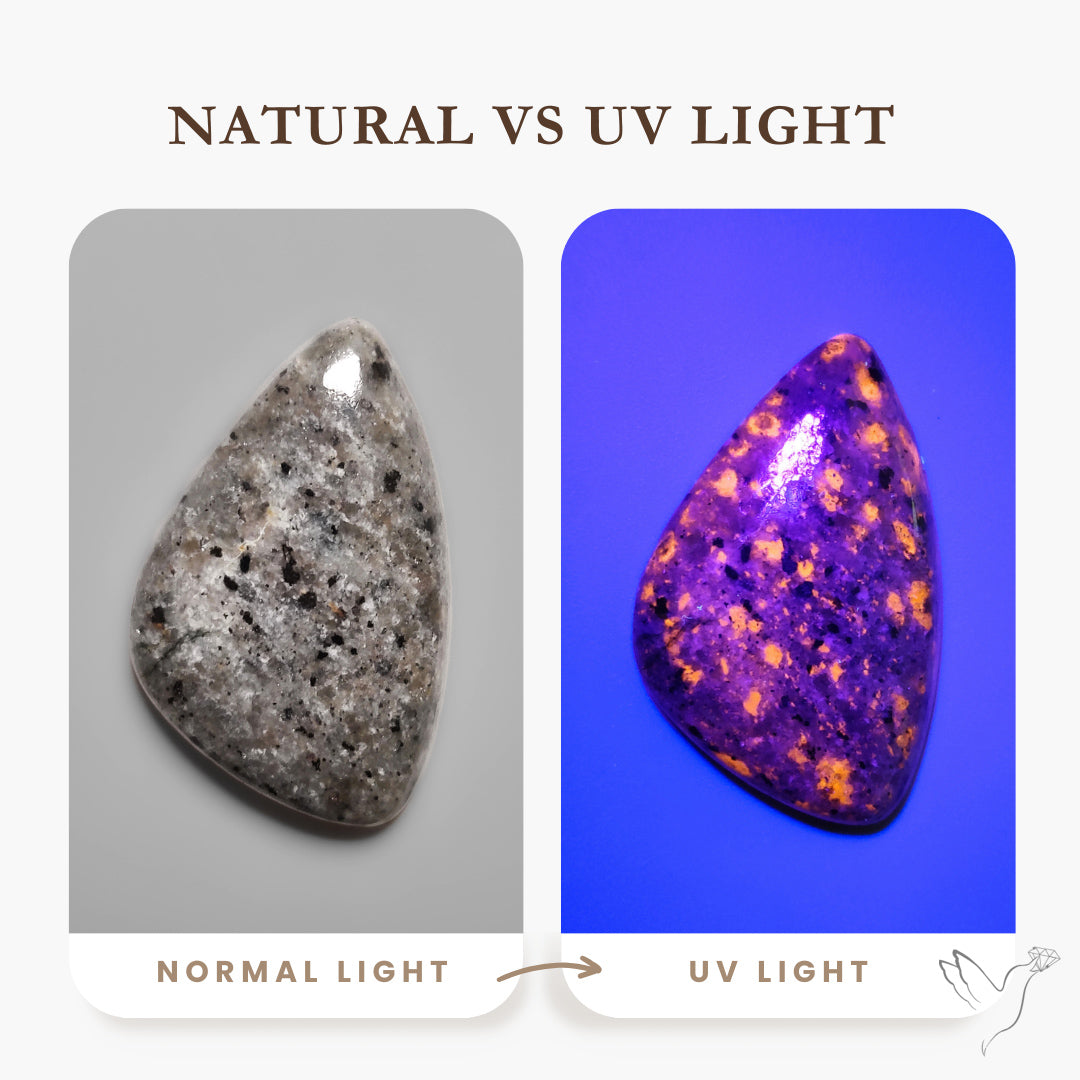 Yooperlite Cabochon UV Light Fluorescent