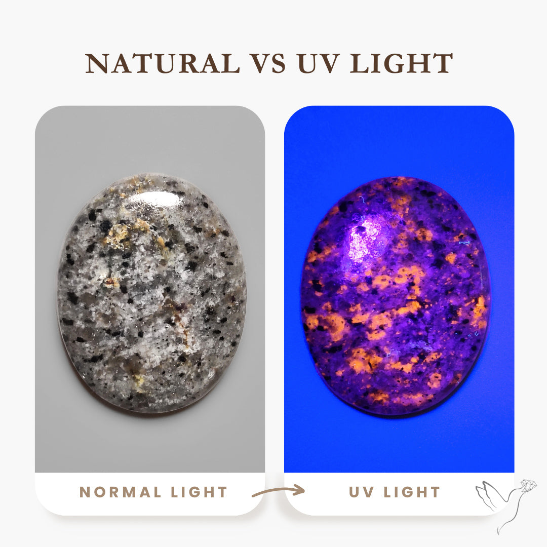 Yooperlite Cabochon UV Light Fluorescent