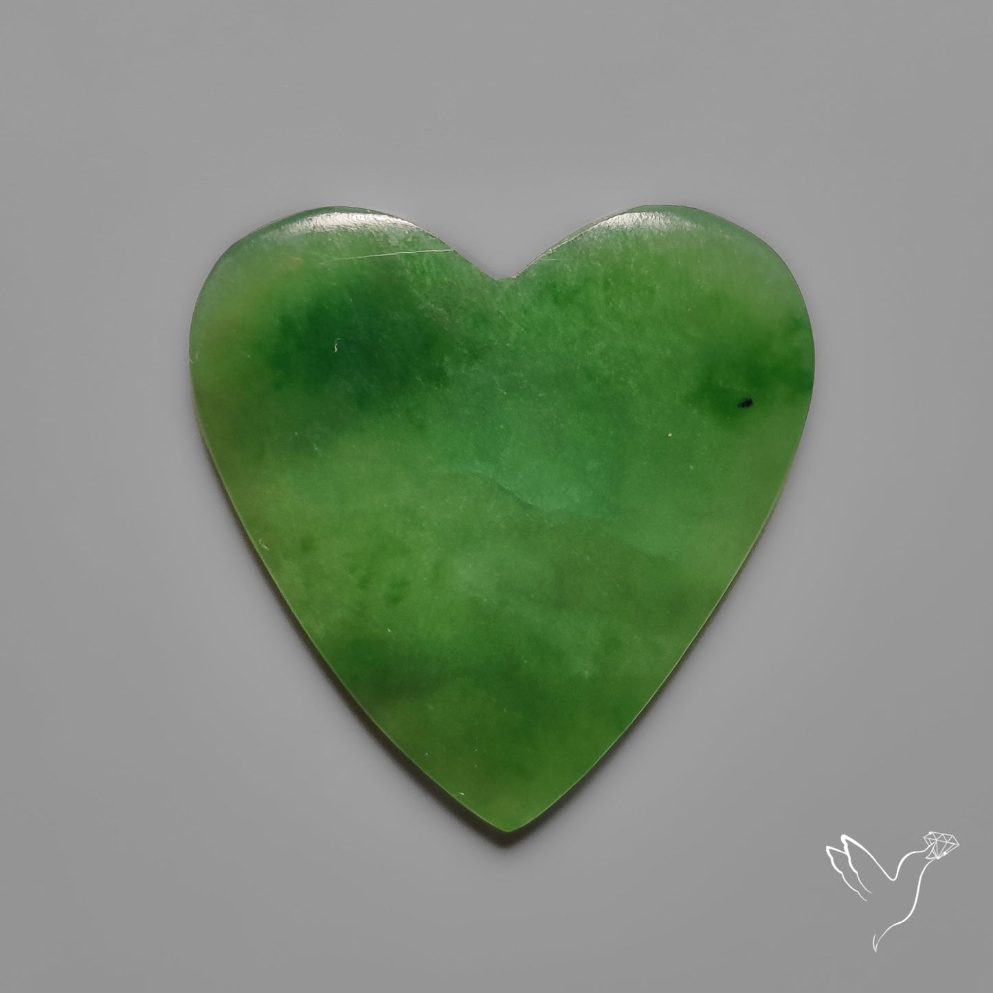 Nephrite Green Jade Cabochon Heart