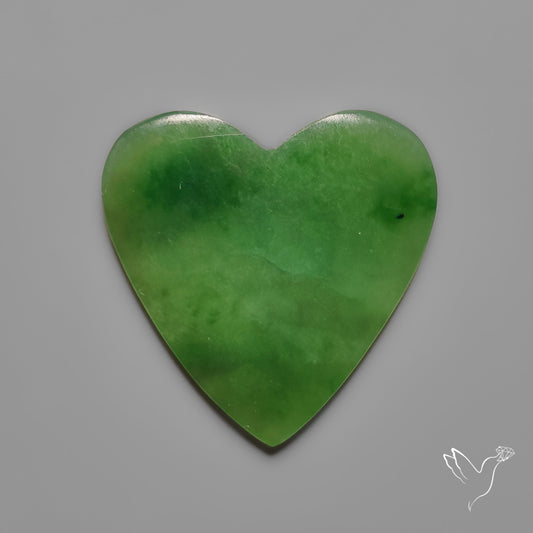 Nephrite Green Jade Cabochon Heart