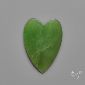 Nephrite Green Jade Cabochon Heart