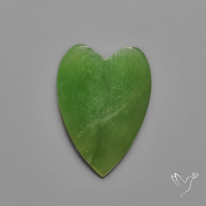 Nephrite Green Jade Cabochon Heart