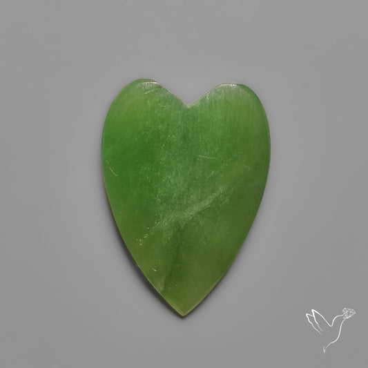Nephrite Green Jade Cabochon Heart