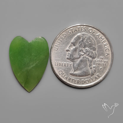Nephrite Green Jade Cabochon Heart