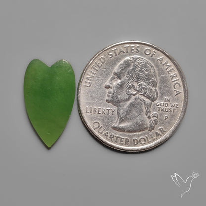 Nephrite Green Jade Cabochon Heart