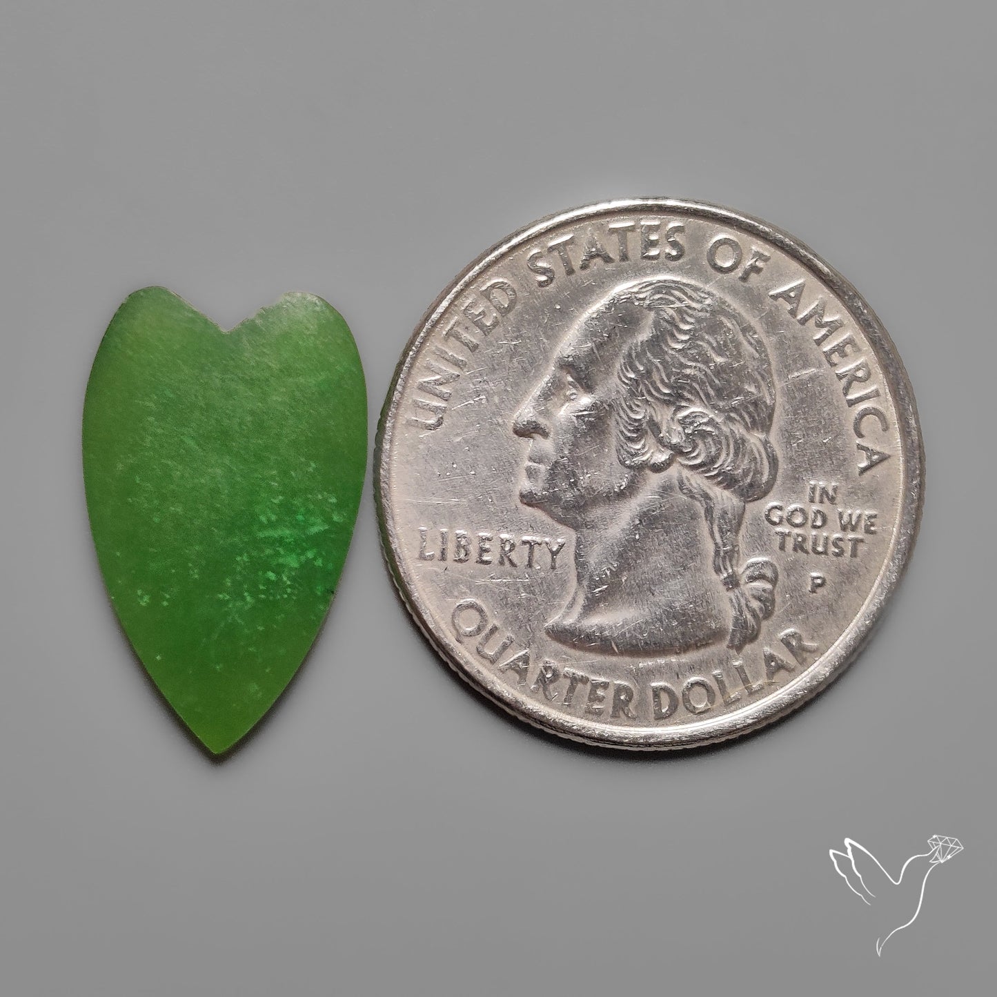 Nephrite Green Jade Cabochon Heart