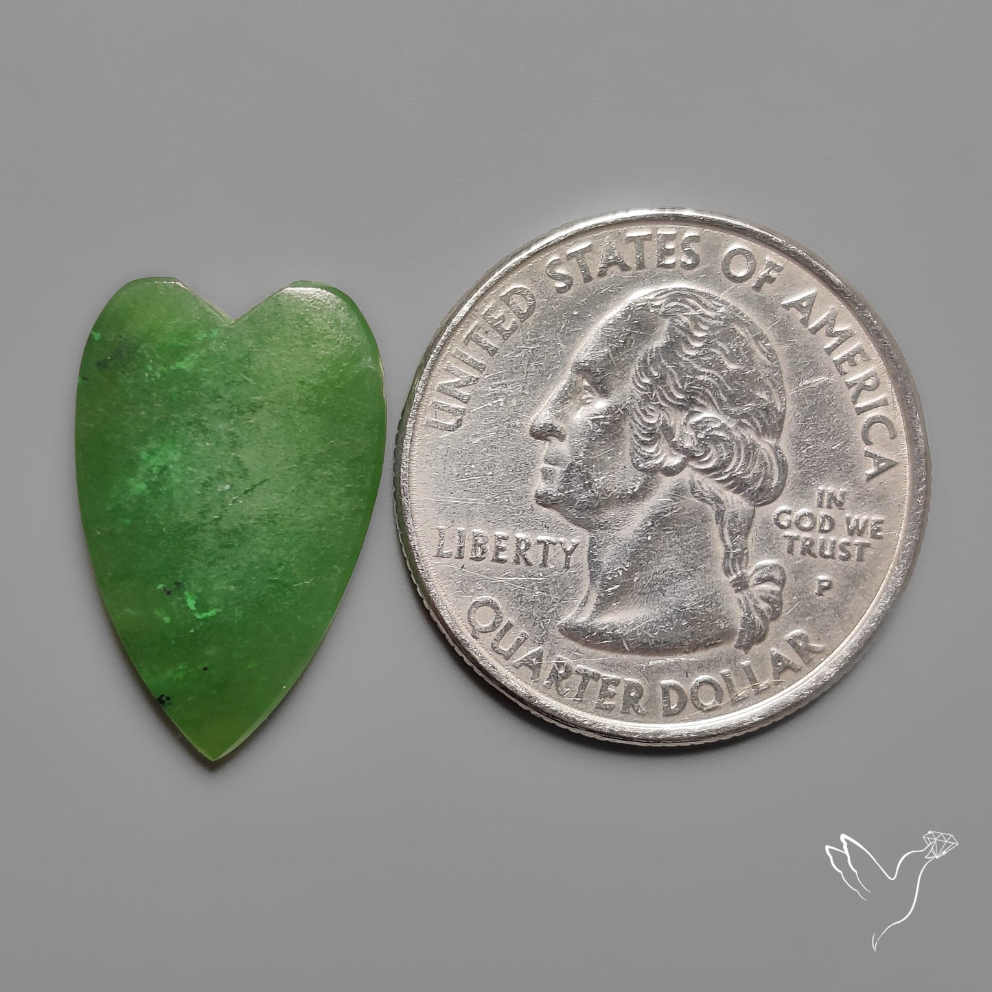 Nephrite Green Jade Cabochon Heart