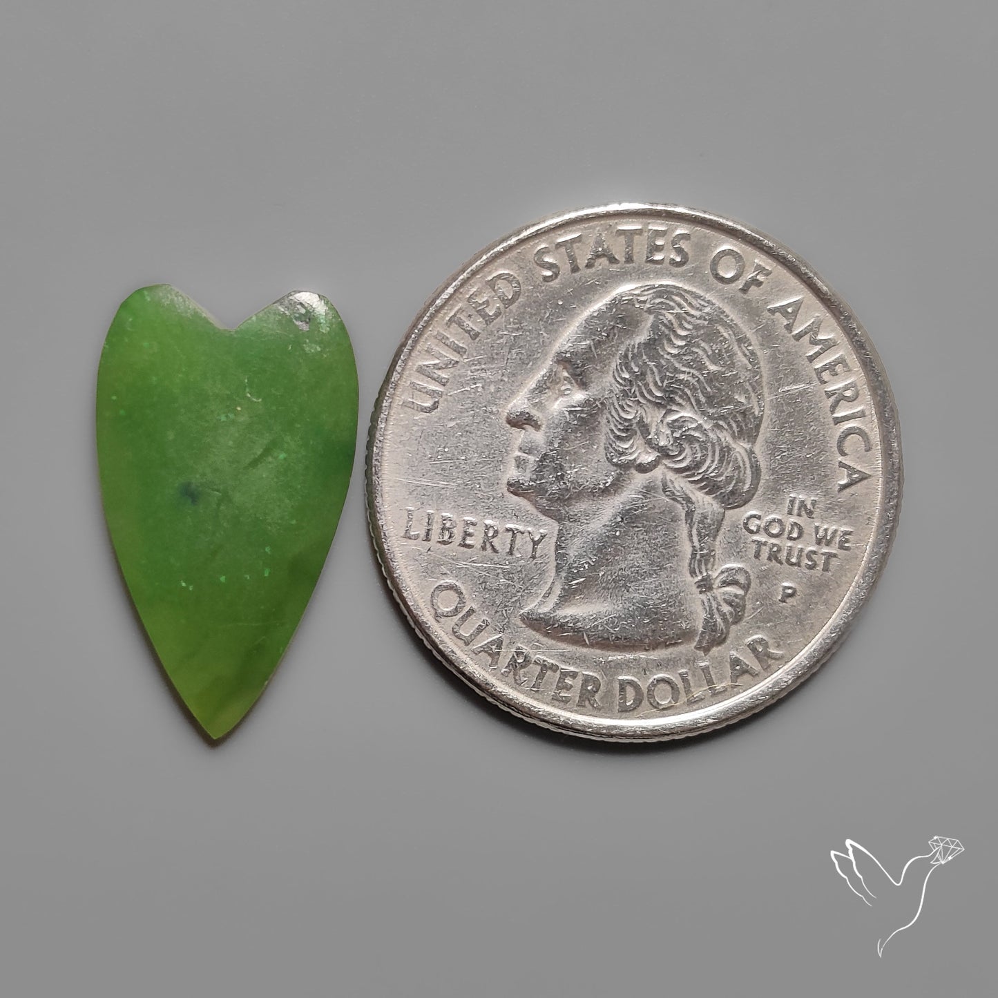 Nephrite Green Jade Cabochon Heart