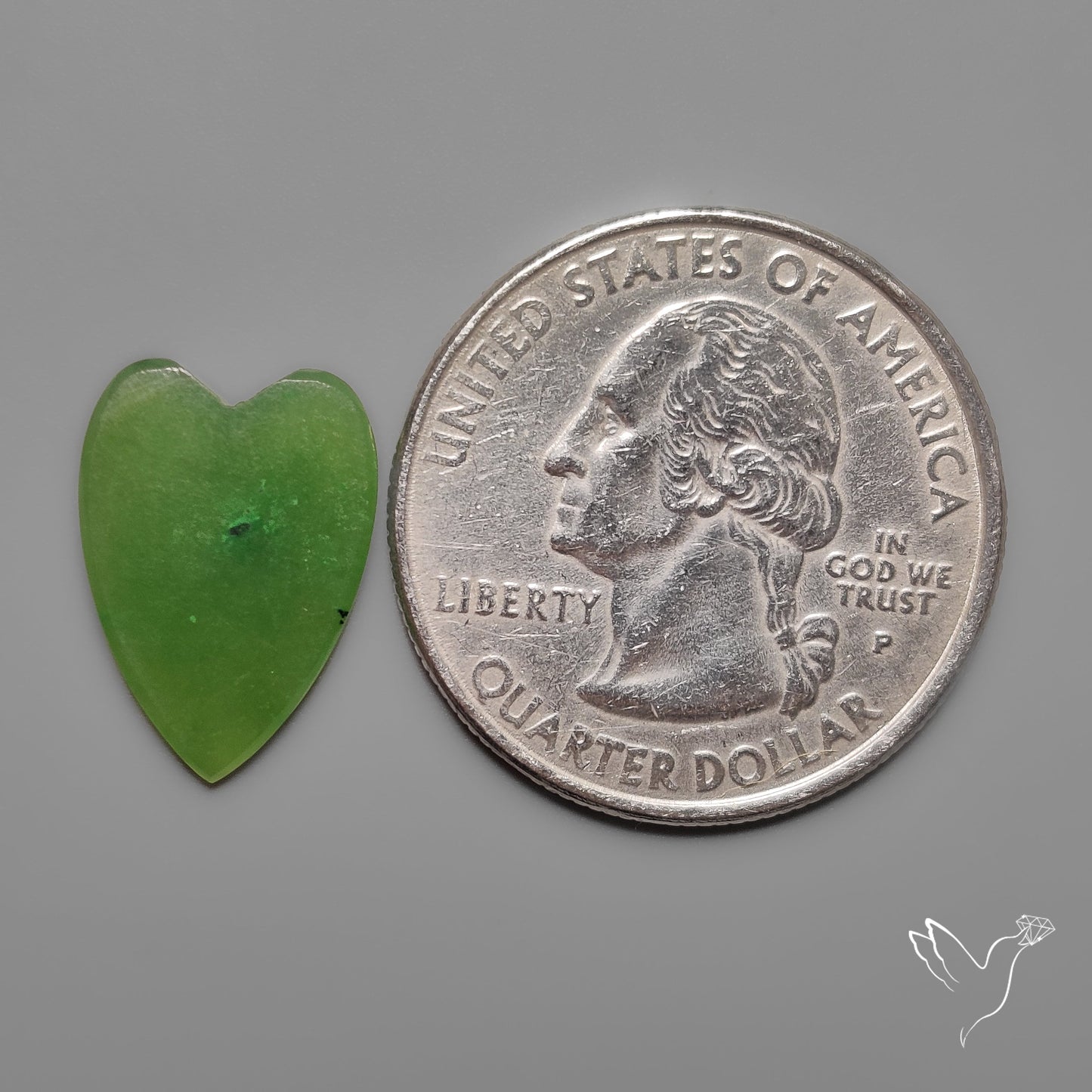 Nephrite Green Jade Cabochon Heart