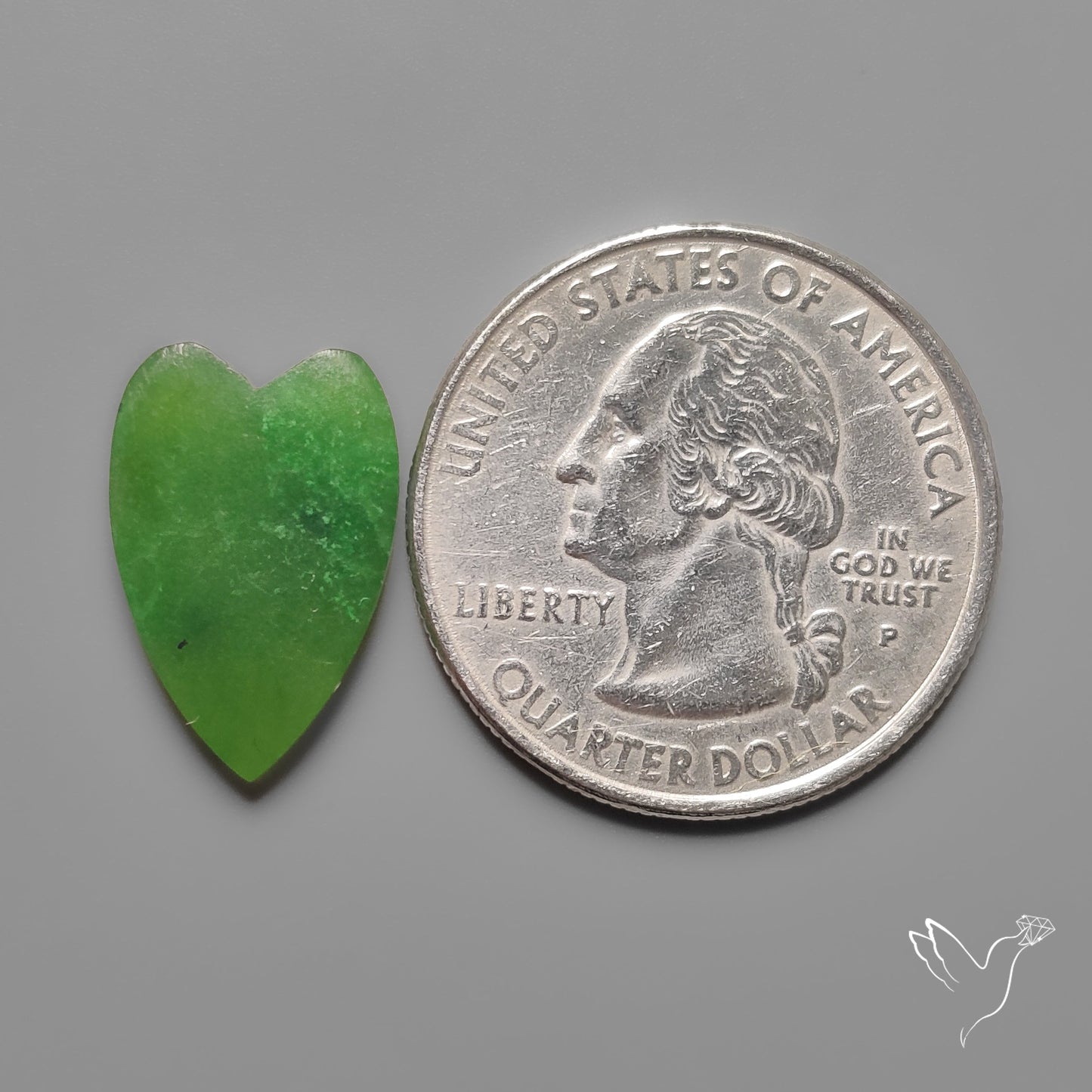 Nephrite Green Jade Cabochon Heart