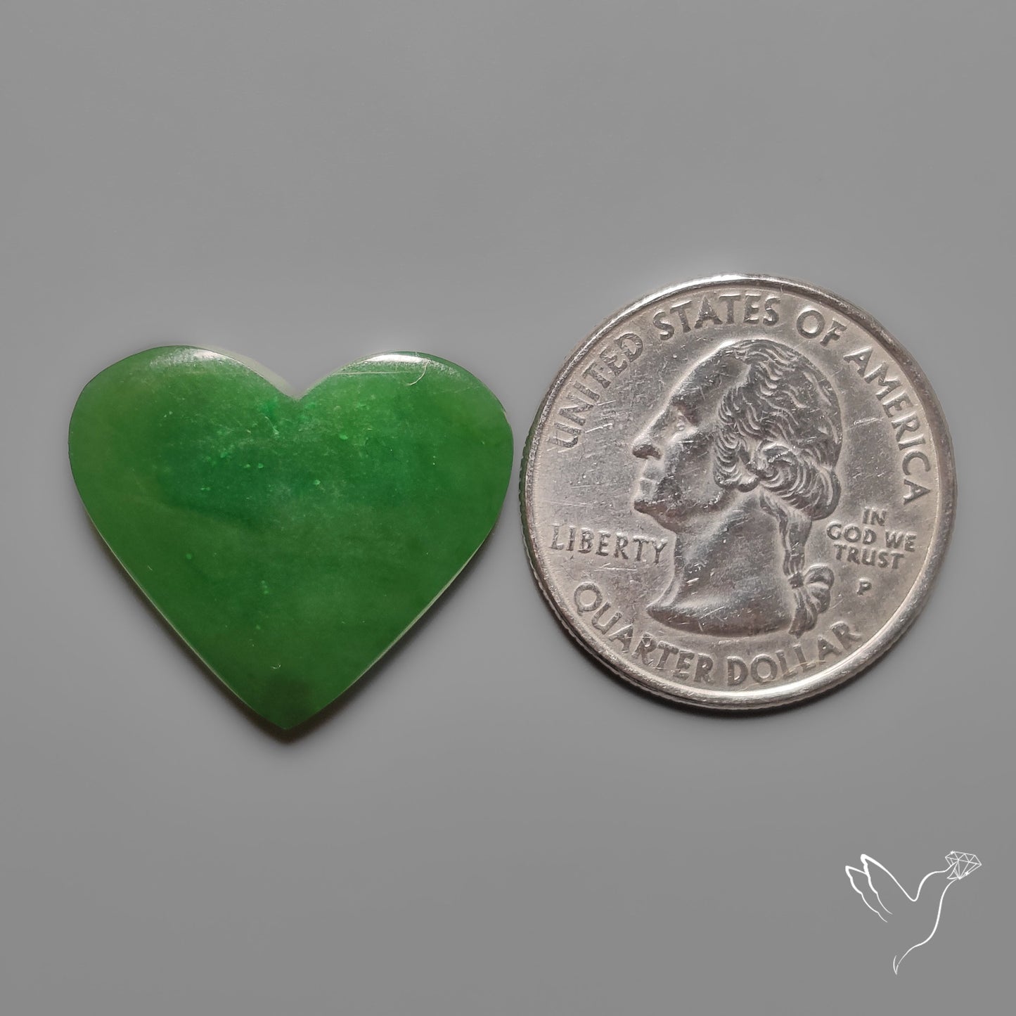 Nephrite Green Jade Cabochon Heart