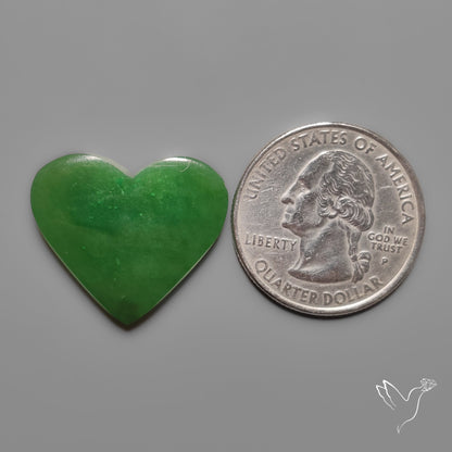 Nephrite Green Jade Cabochon Heart
