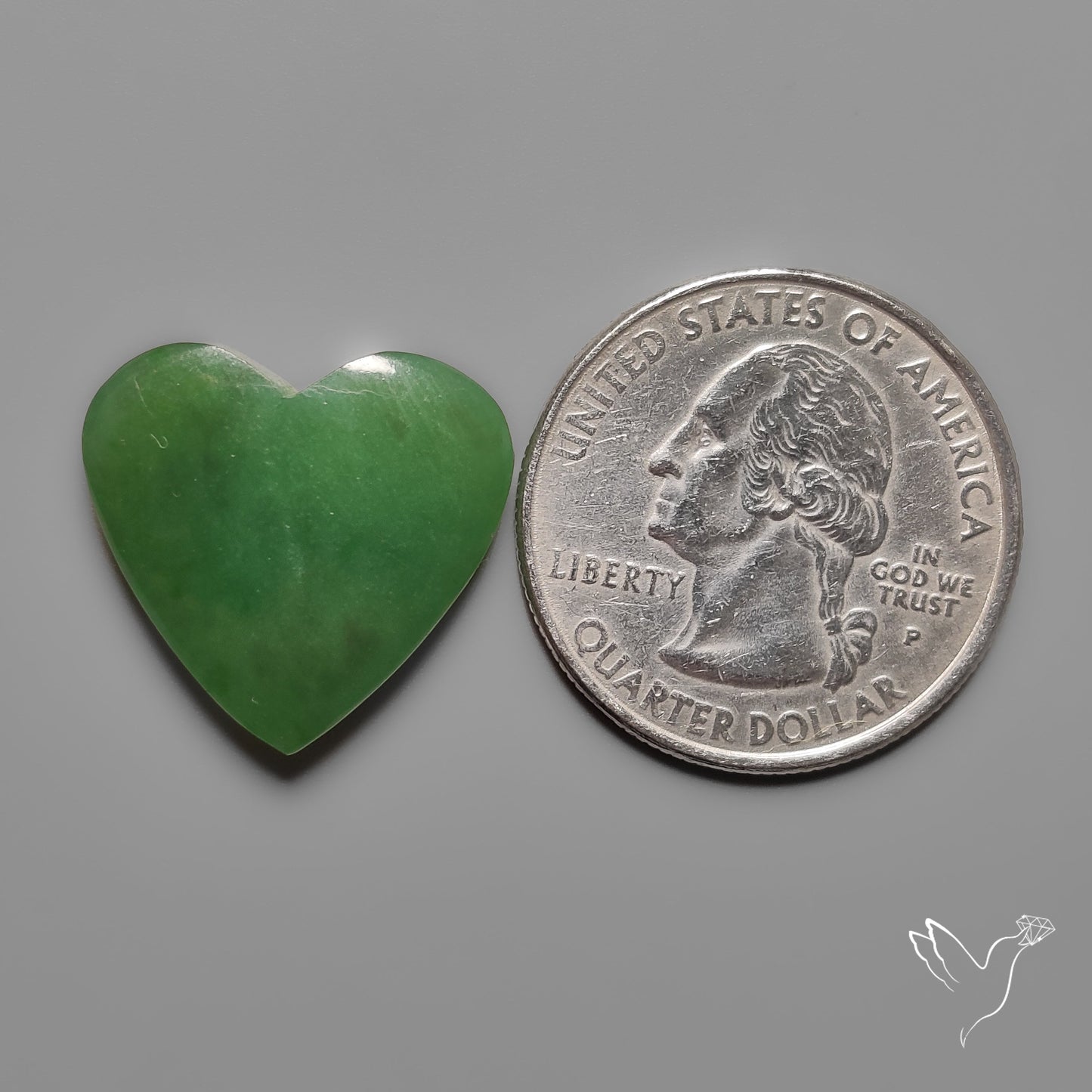 Nephrite Green Jade Cabochon Heart