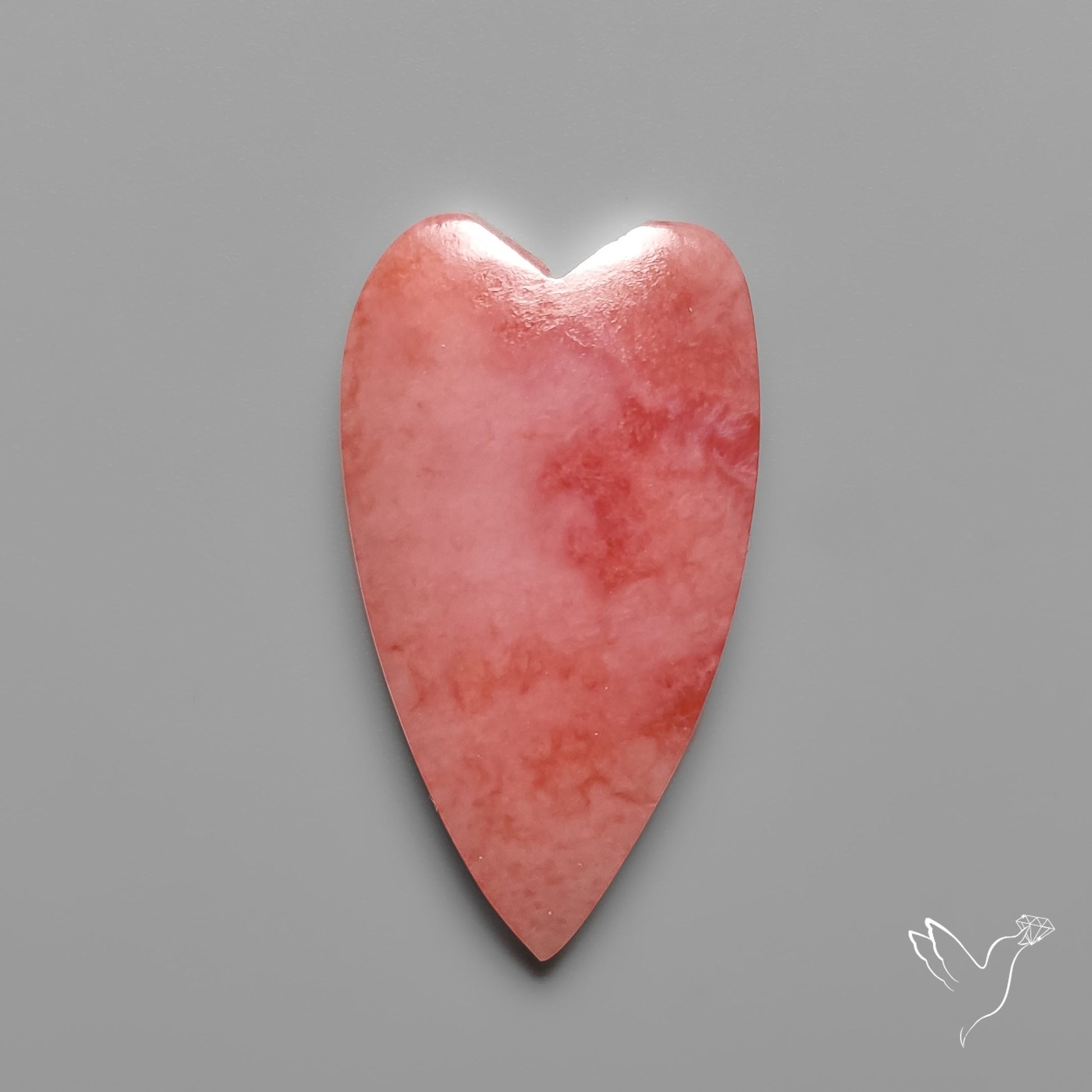 Peruvian Pink Opal Heart Deep Natural Pink