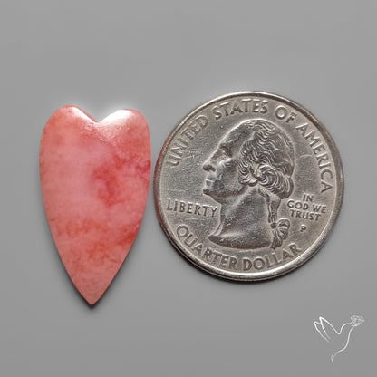 Peruvian Pink Opal Heart Deep Natural Pink