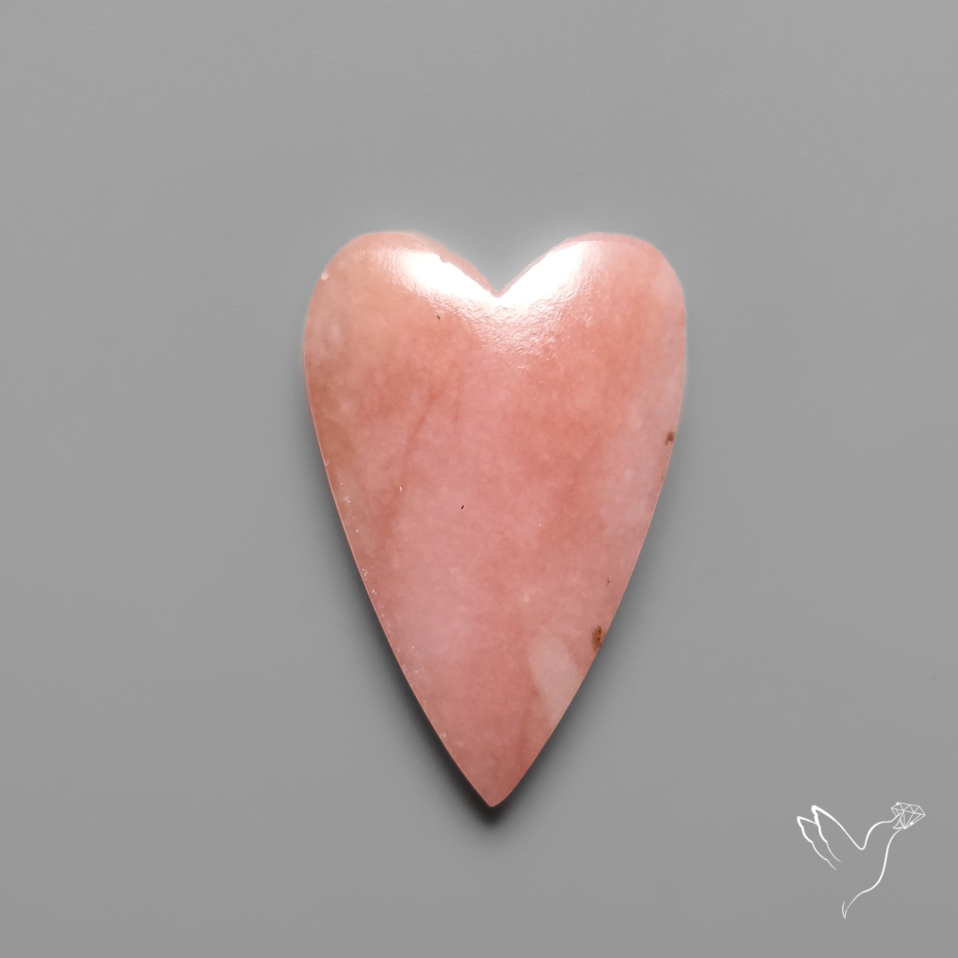 Peruvian Pink Opal Heart Deep Natural Pink