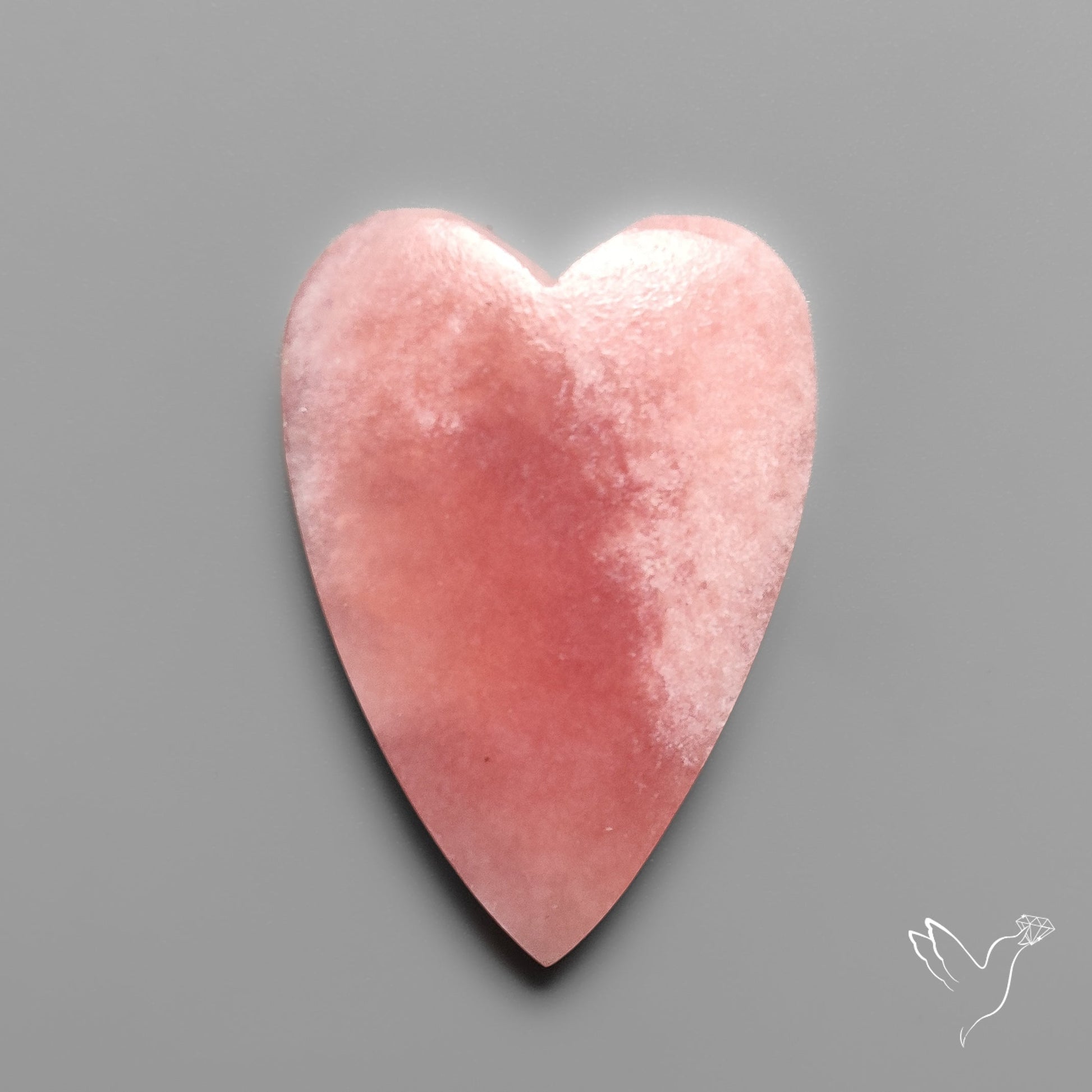 Peruvian Pink Opal Heart Deep Natural Pink