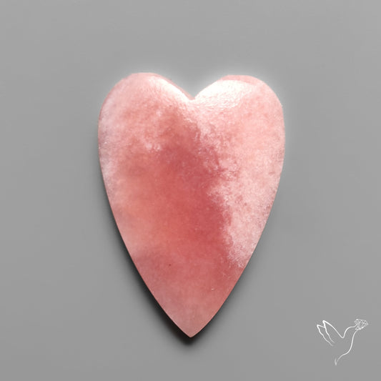 Peruvian Pink Opal Heart Deep Natural Pink