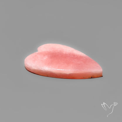 Peruvian Pink Opal Heart Deep Natural Pink