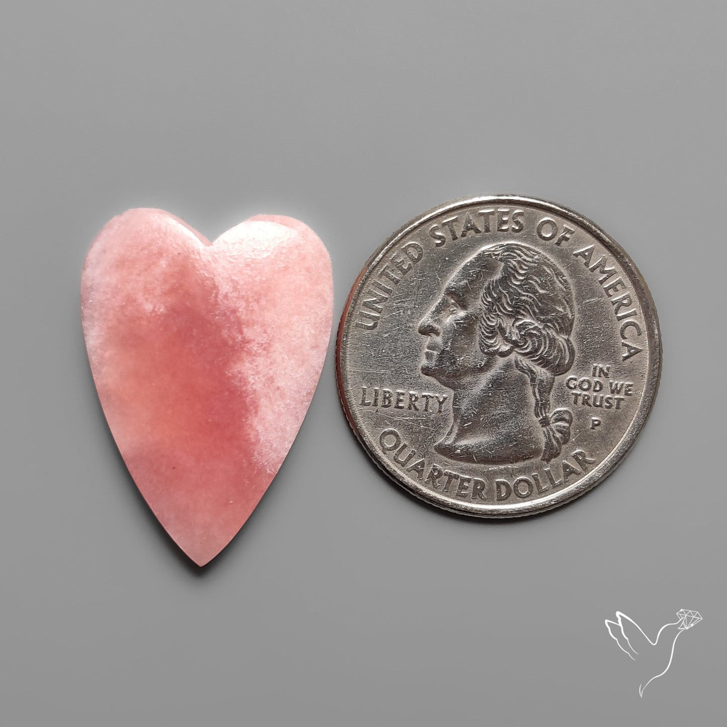 Peruvian Pink Opal Heart Deep Natural Pink
