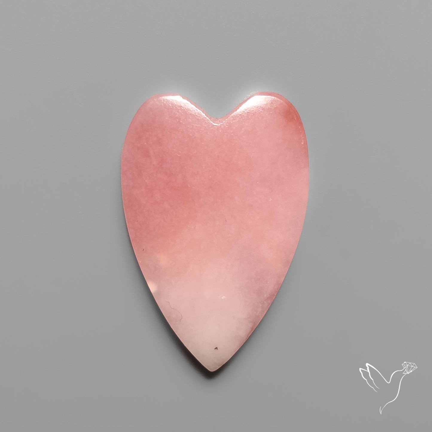 Peruvian Pink Opal Heart Deep Natural Pink