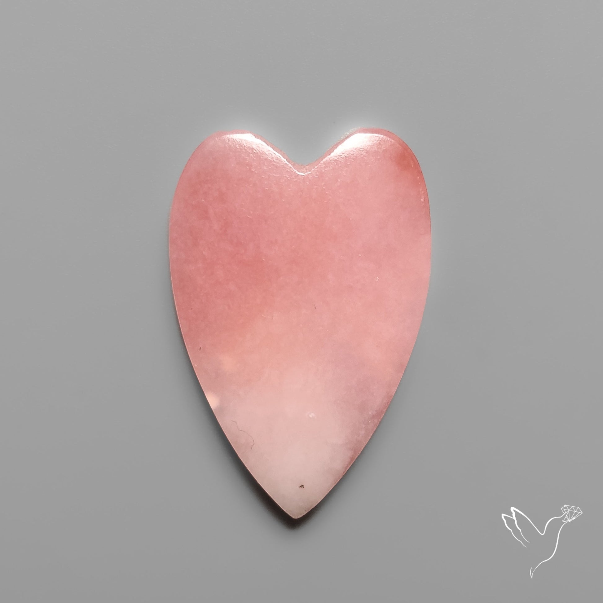 Peruvian Pink Opal Heart Deep Natural Pink