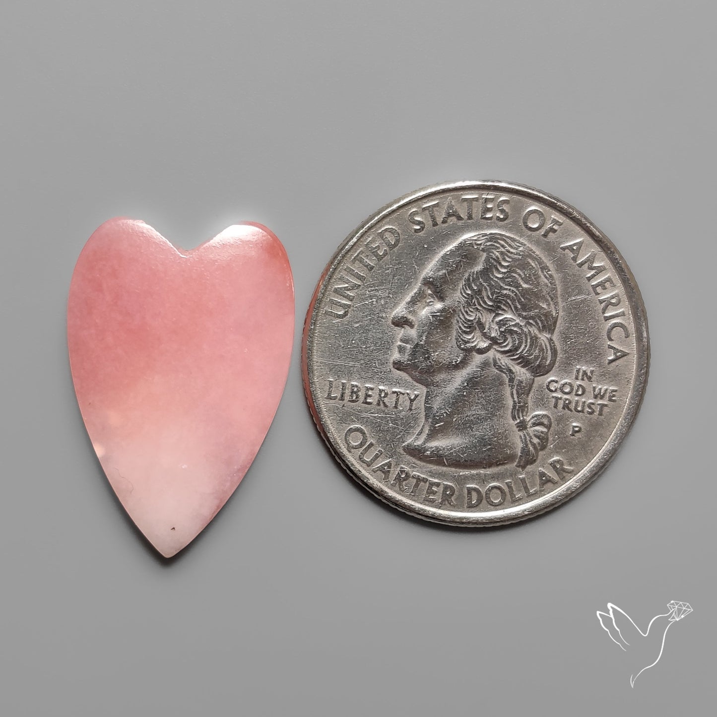 Peruvian Pink Opal Heart Deep Natural Pink