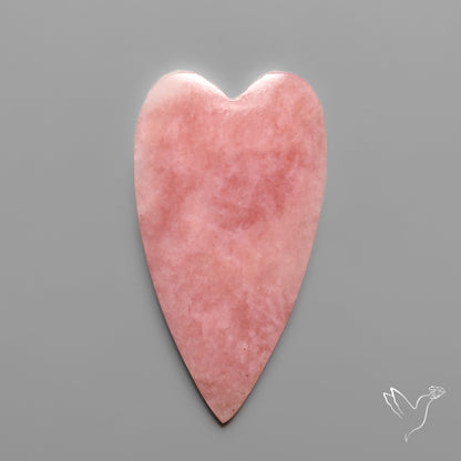 Peruvian Pink Opal Heart Deep Natural Pink