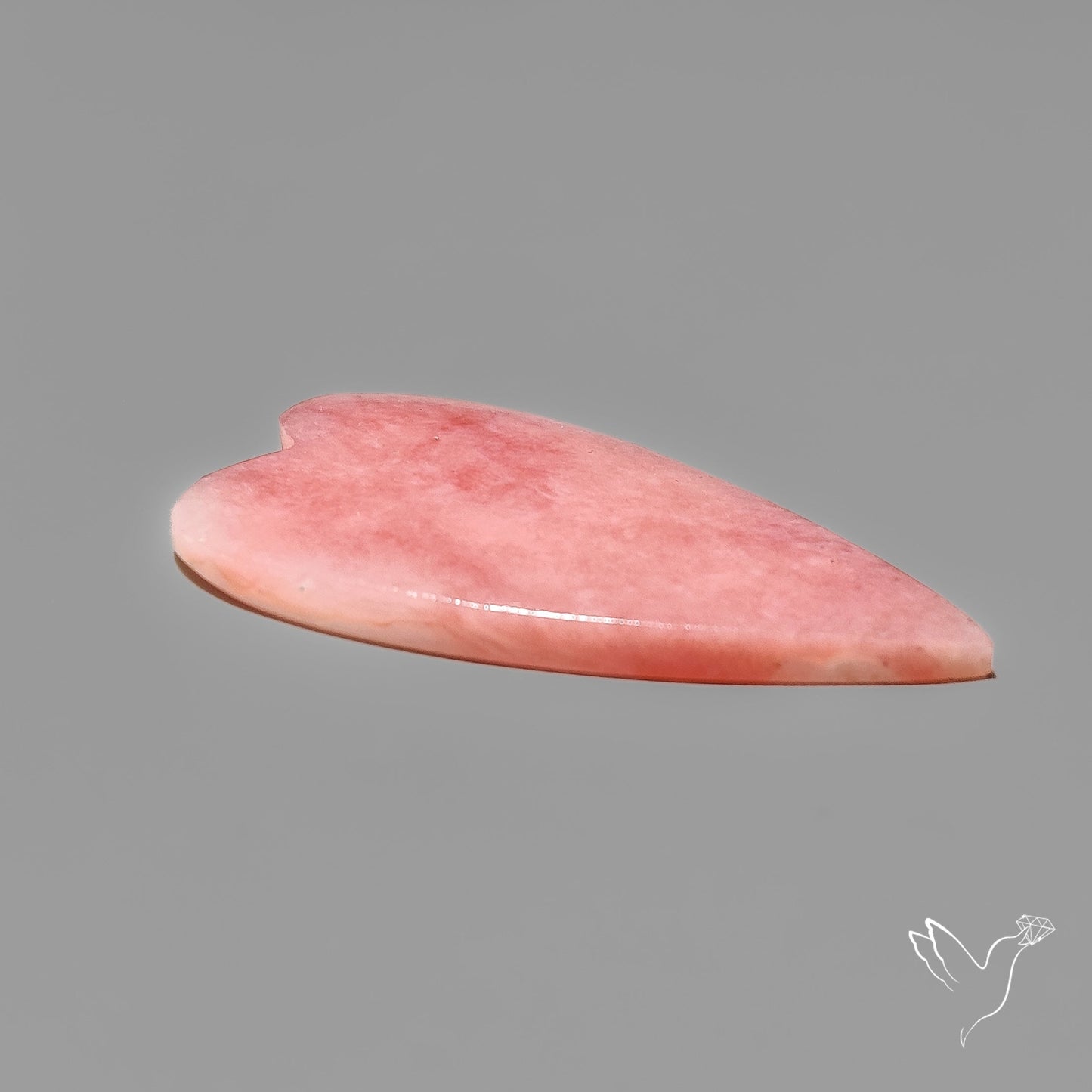 Peruvian Pink Opal Heart Deep Natural Pink