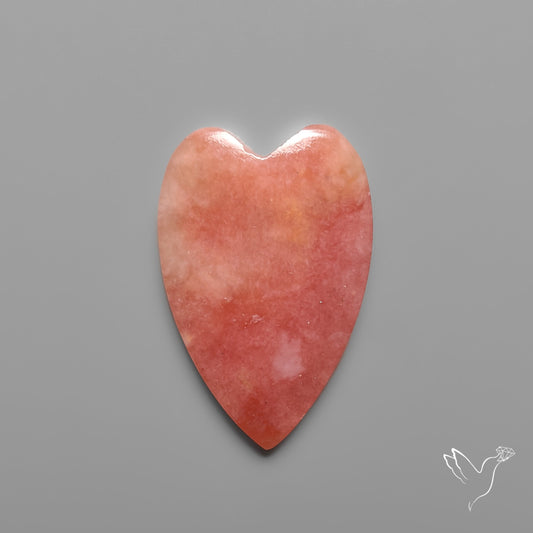 Peruvian Pink Opal Heart Deep Natural Pink