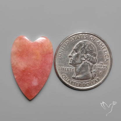 Peruvian Pink Opal Heart Deep Natural Pink
