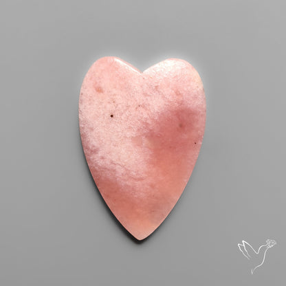 Peruvian Pink Opal Heart Deep Natural Pink